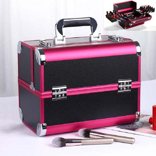 Professional Makeup Box Beauty Salon Manicure Toolbox Color Magic Red