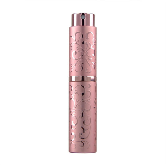 2 PCS Embossed Rotating Perfume Bottle Metal Discharge Bottle Sterilizing Alcohol Spray Bottle Specification 10ml Pink